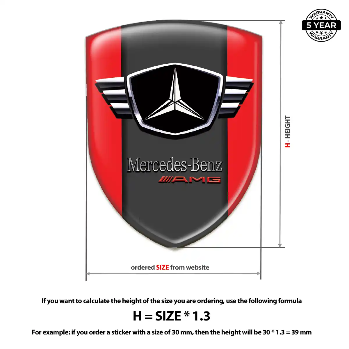 Mercedes Resin Domed Sticker Superior Craft