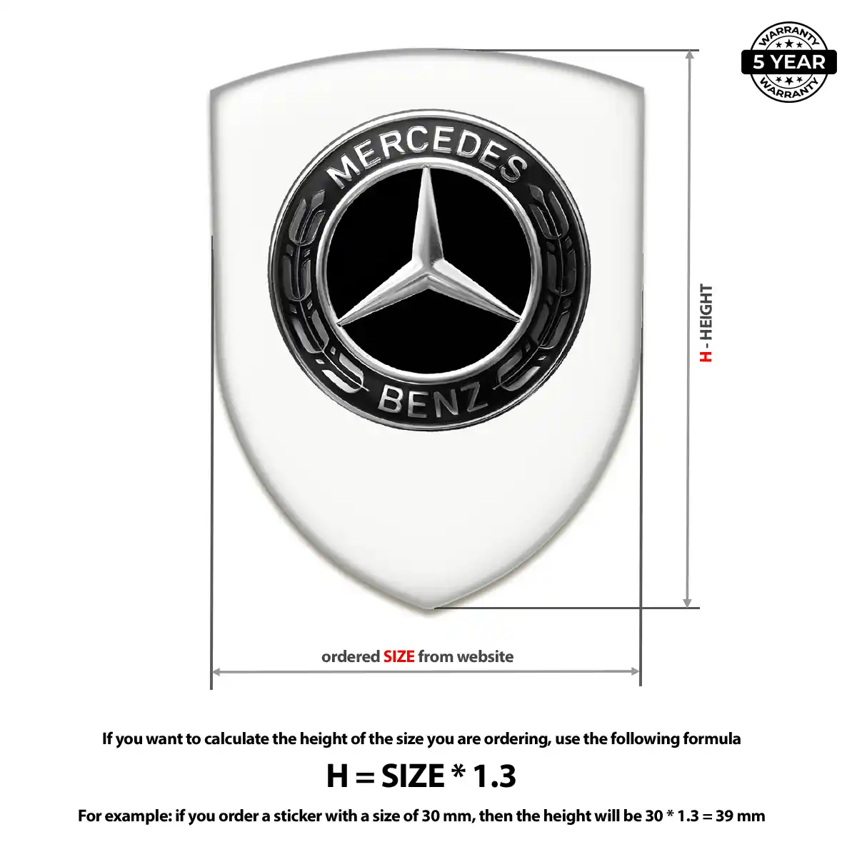 Mercedes Resin Emblem Sticker Refined Design