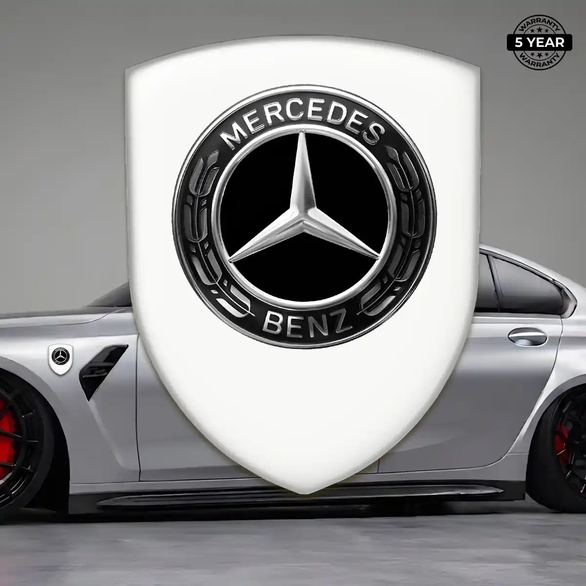 Mercedes Resin Emblem Sticker Refined Design