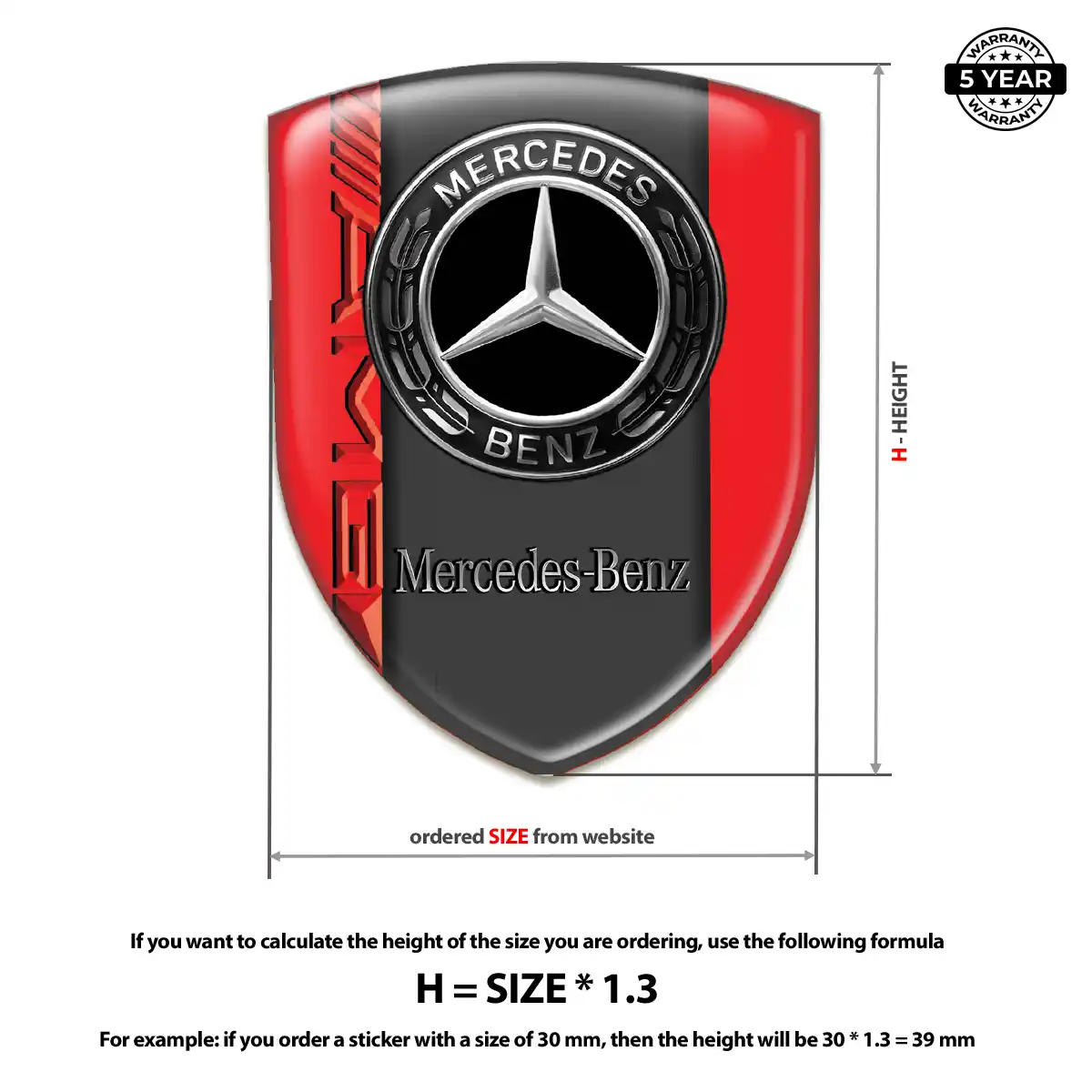 Mercedes Resin Emblem Sticker Signature Grade