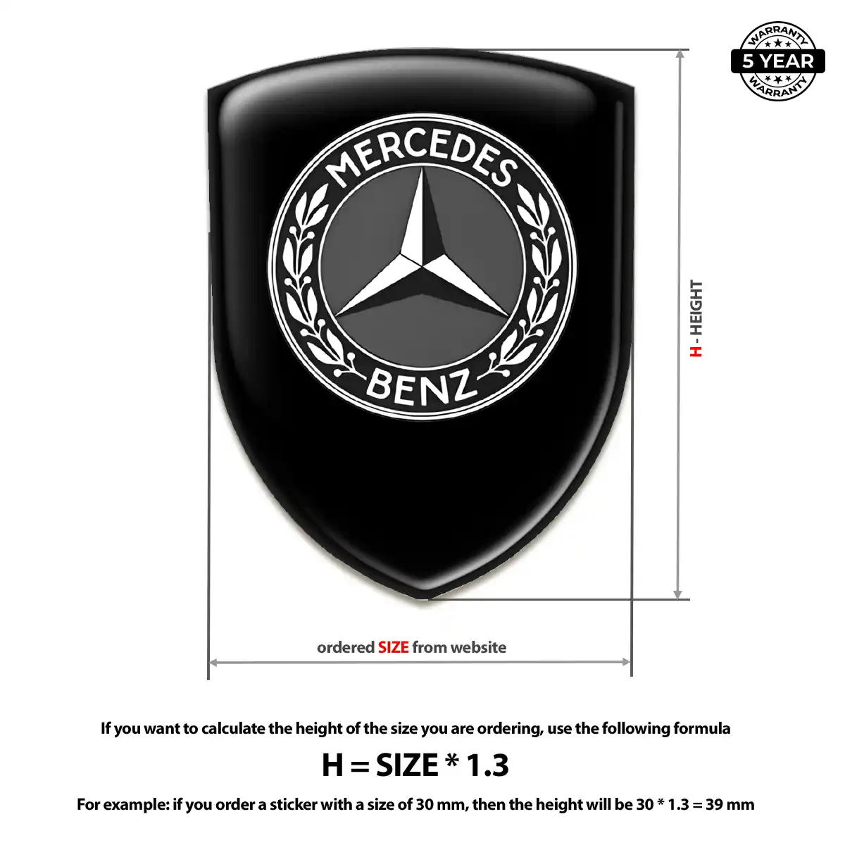 Mercedes Resin Emblem Sticker Sleek Style