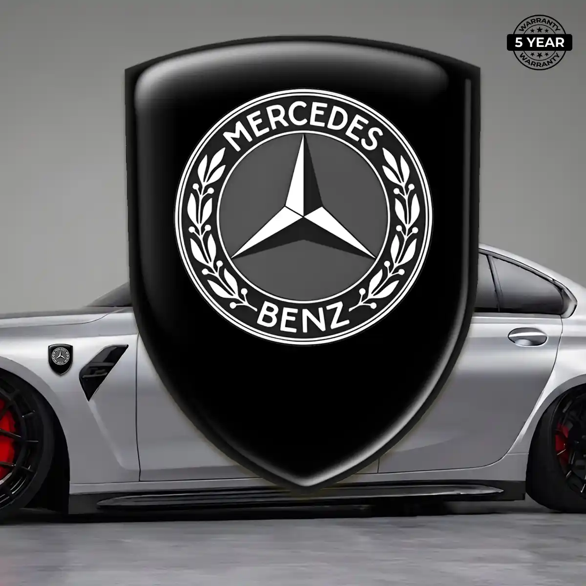 Mercedes Resin Emblem Sticker Sleek Style