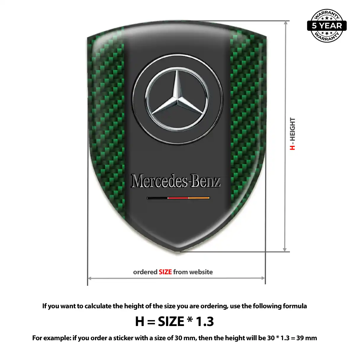 Mercedes Resin Emblem Sticker Superior Craft