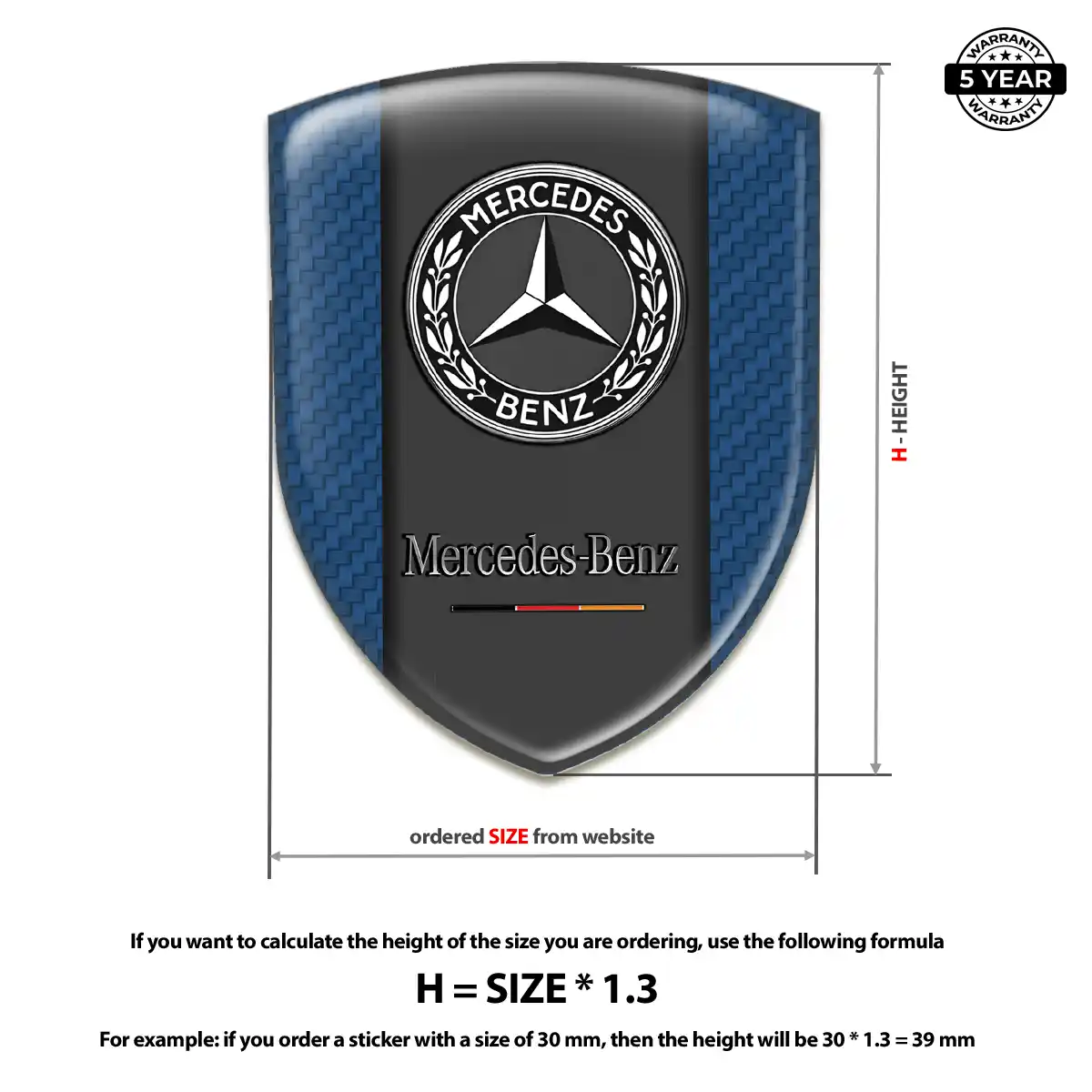 Mercedes Self Adhesive Emblem Sticker Prime Quality