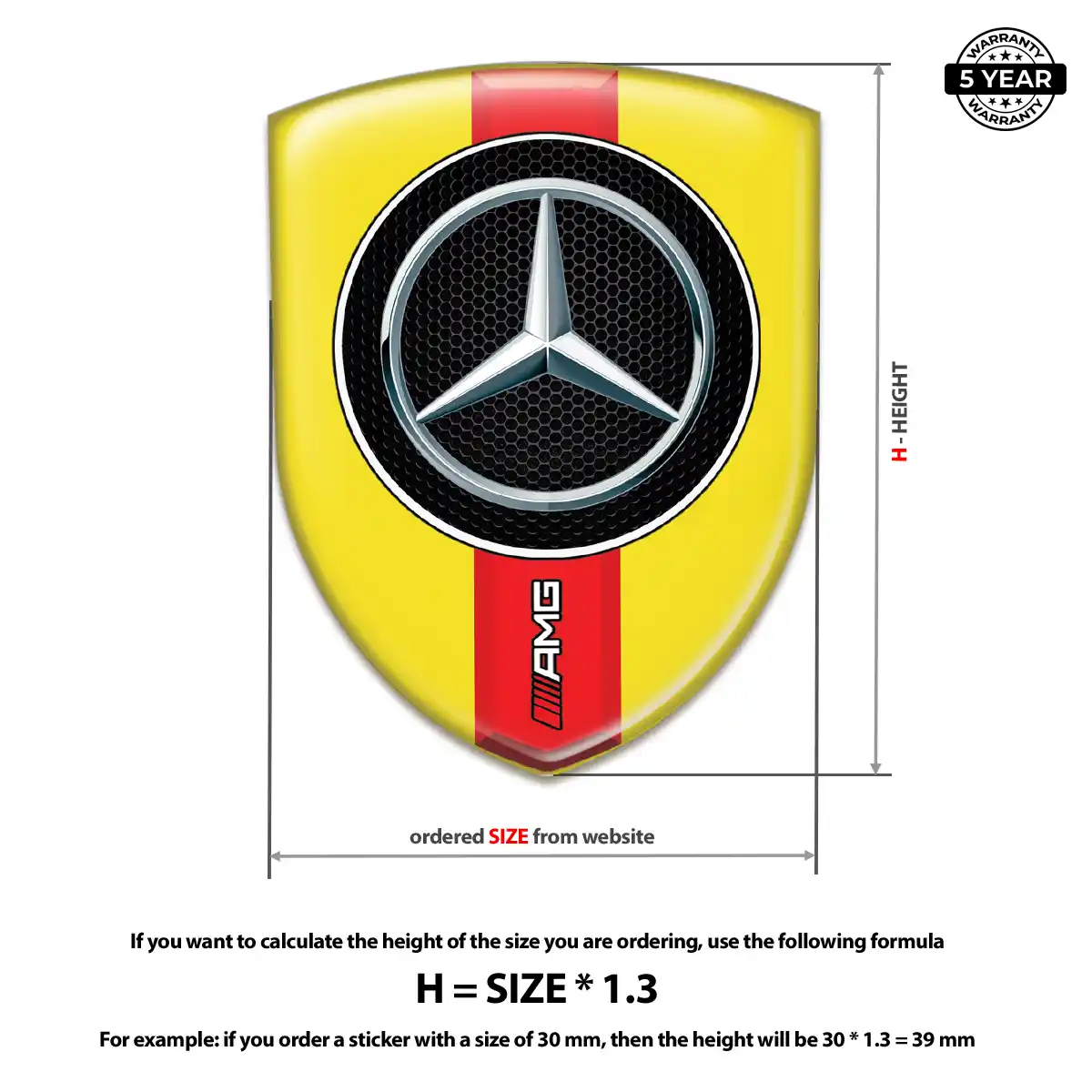 Mercedes Self Adhesive Emblem Sticker Refined Design