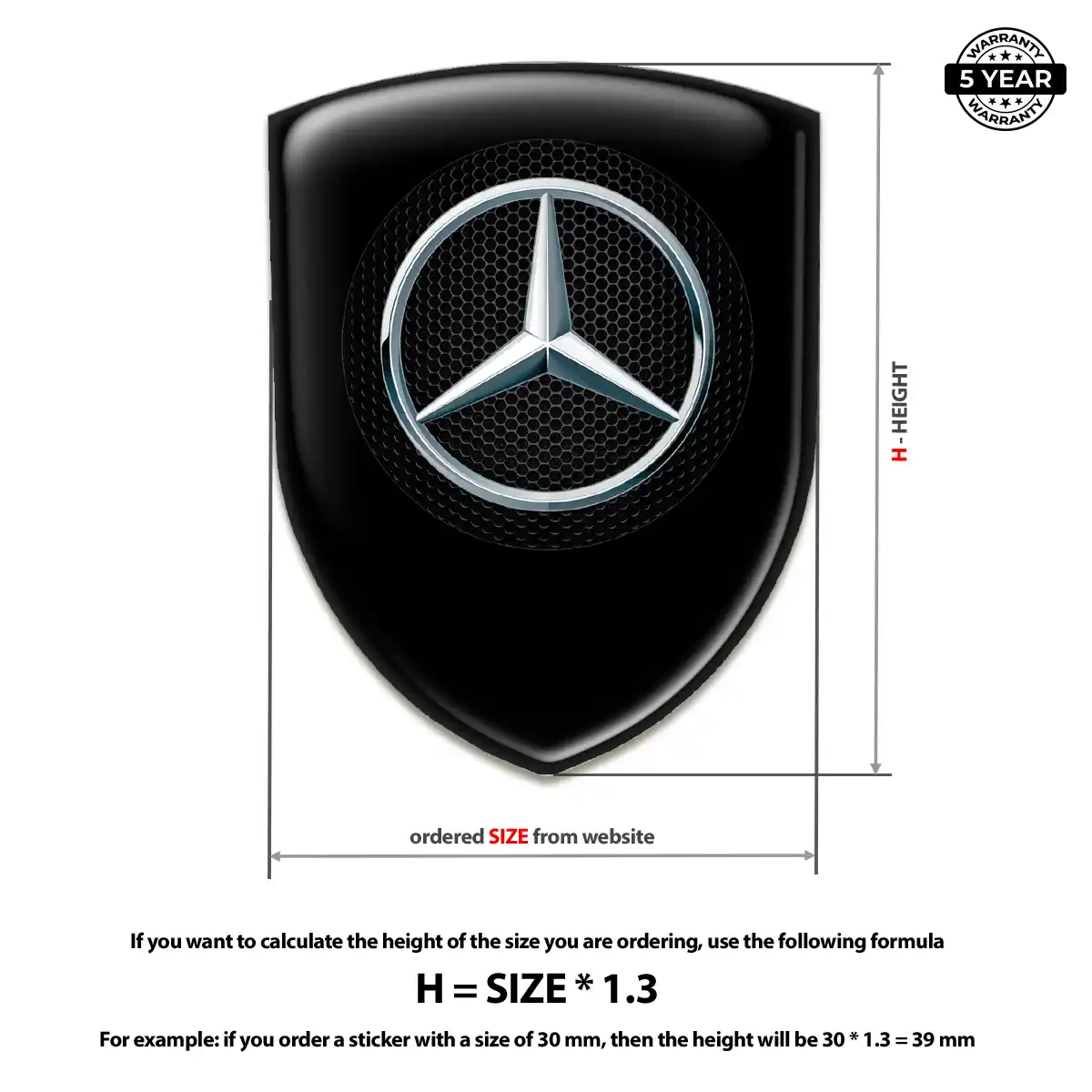 Mercedes Self Adhesive Emblem Sticker Sleek Style