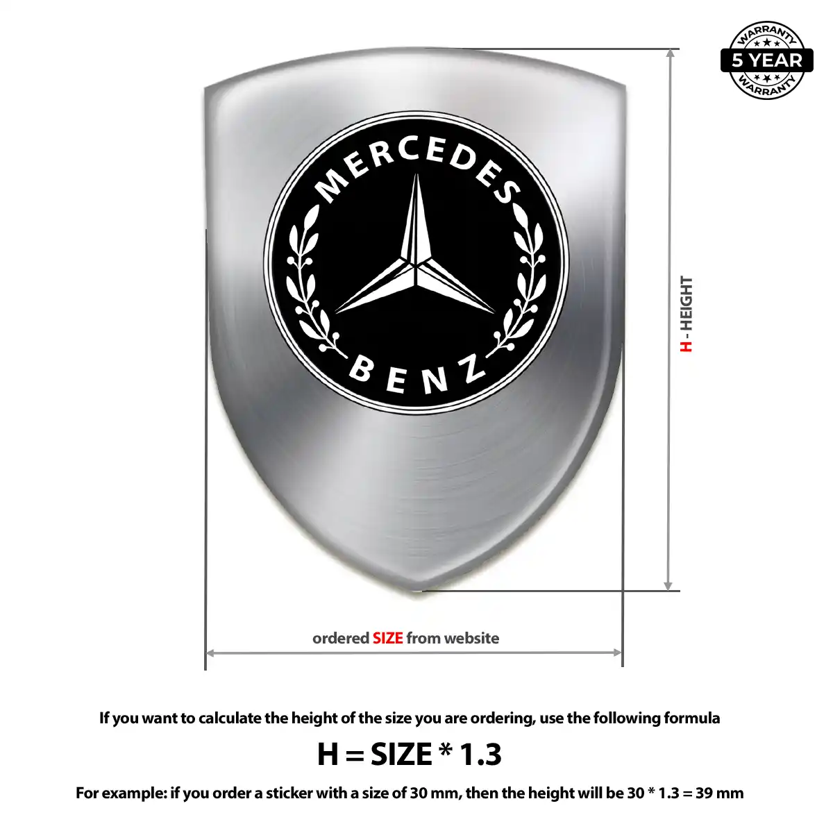 Mercedes Self Adhesive Emblem Sticker Superior Craft