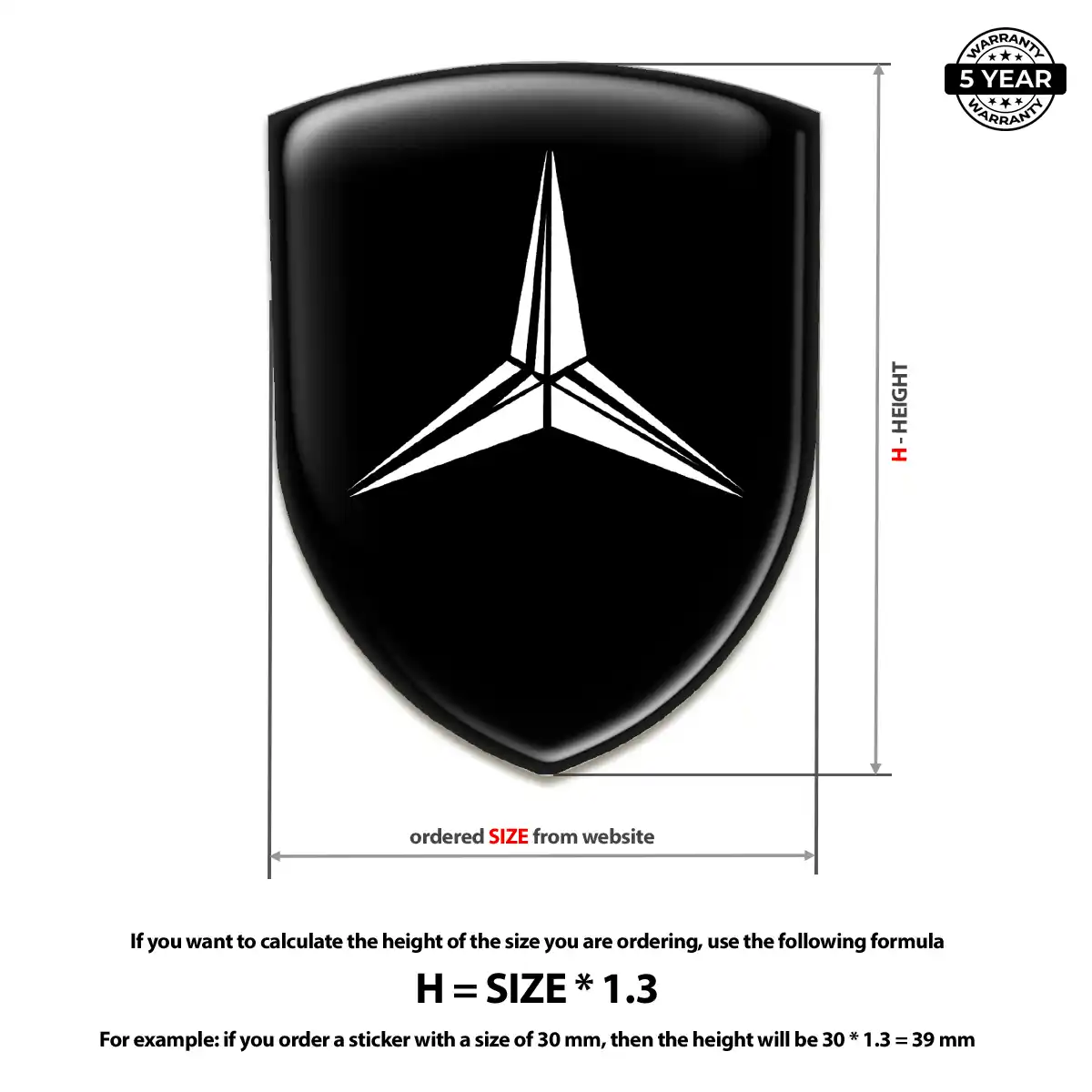 Mercedes Silicone Badge Elite Finish