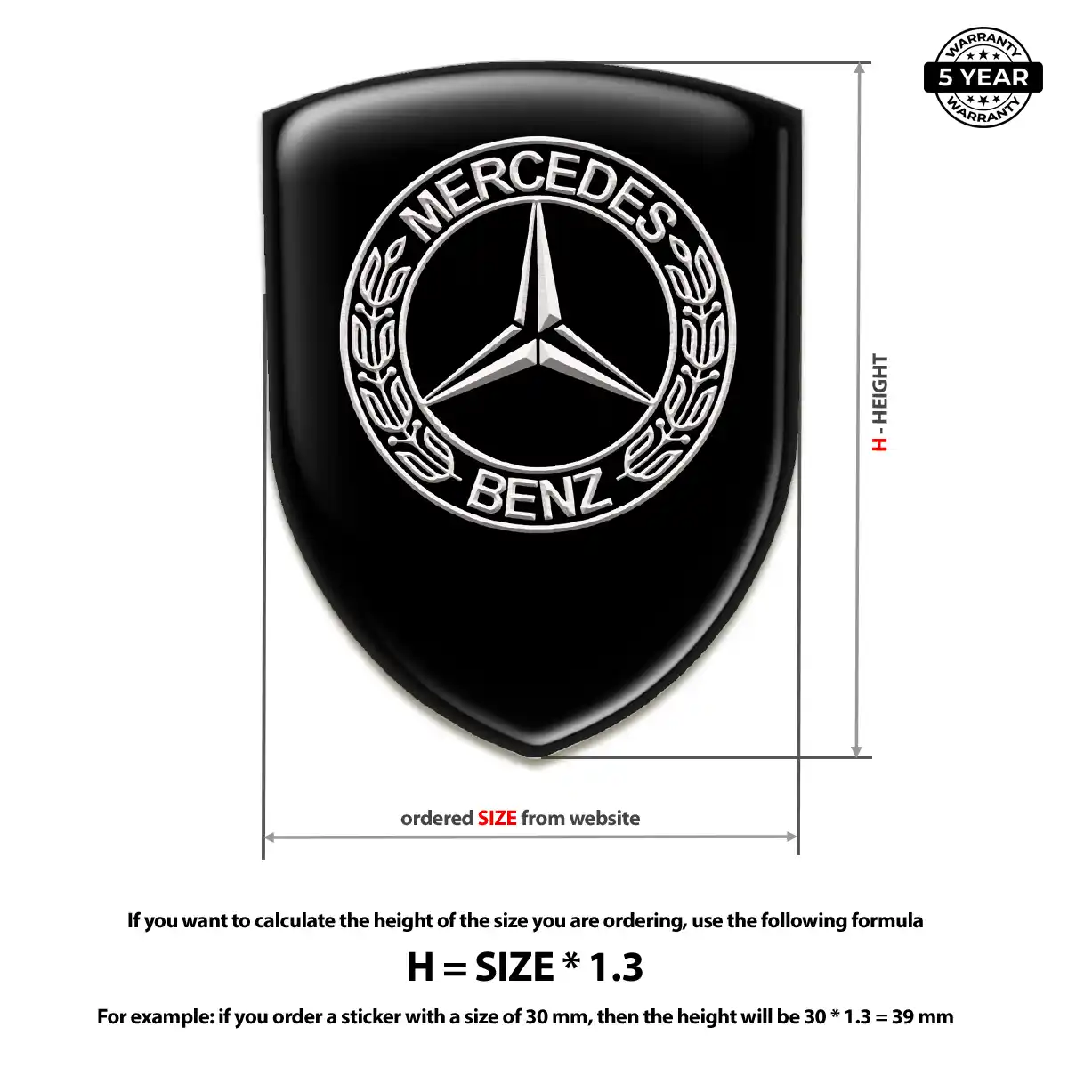 Mercedes Silicone Sticker Elite Finish