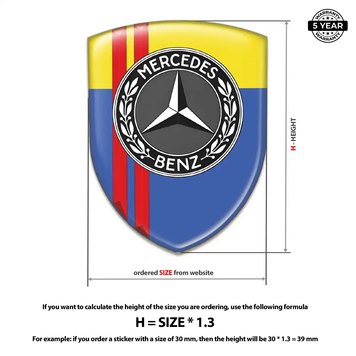 Mercedes Silicone Sticker Prime Quality
