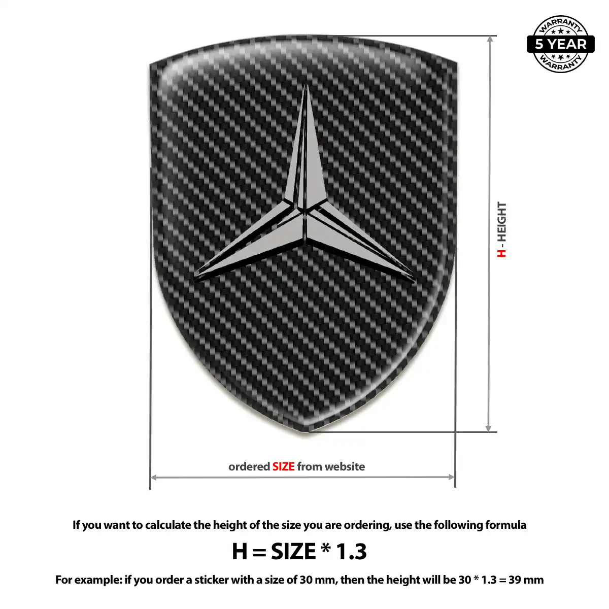 Mercedes Silicone Sticker Refined Design