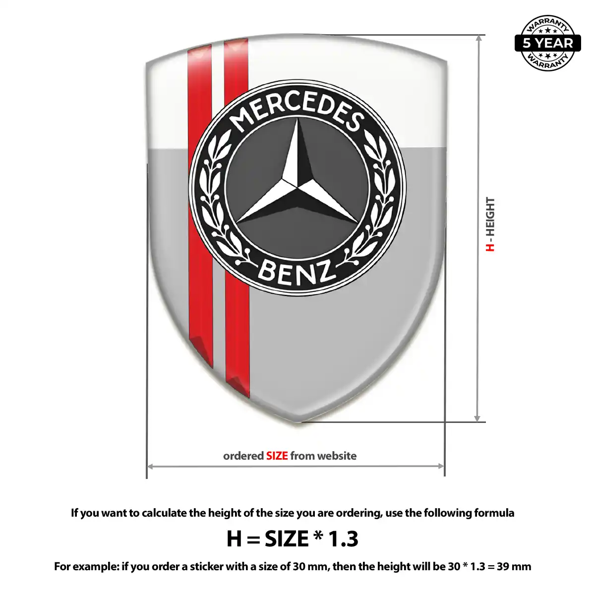 Mercedes Silicone Sticker Signature Grade