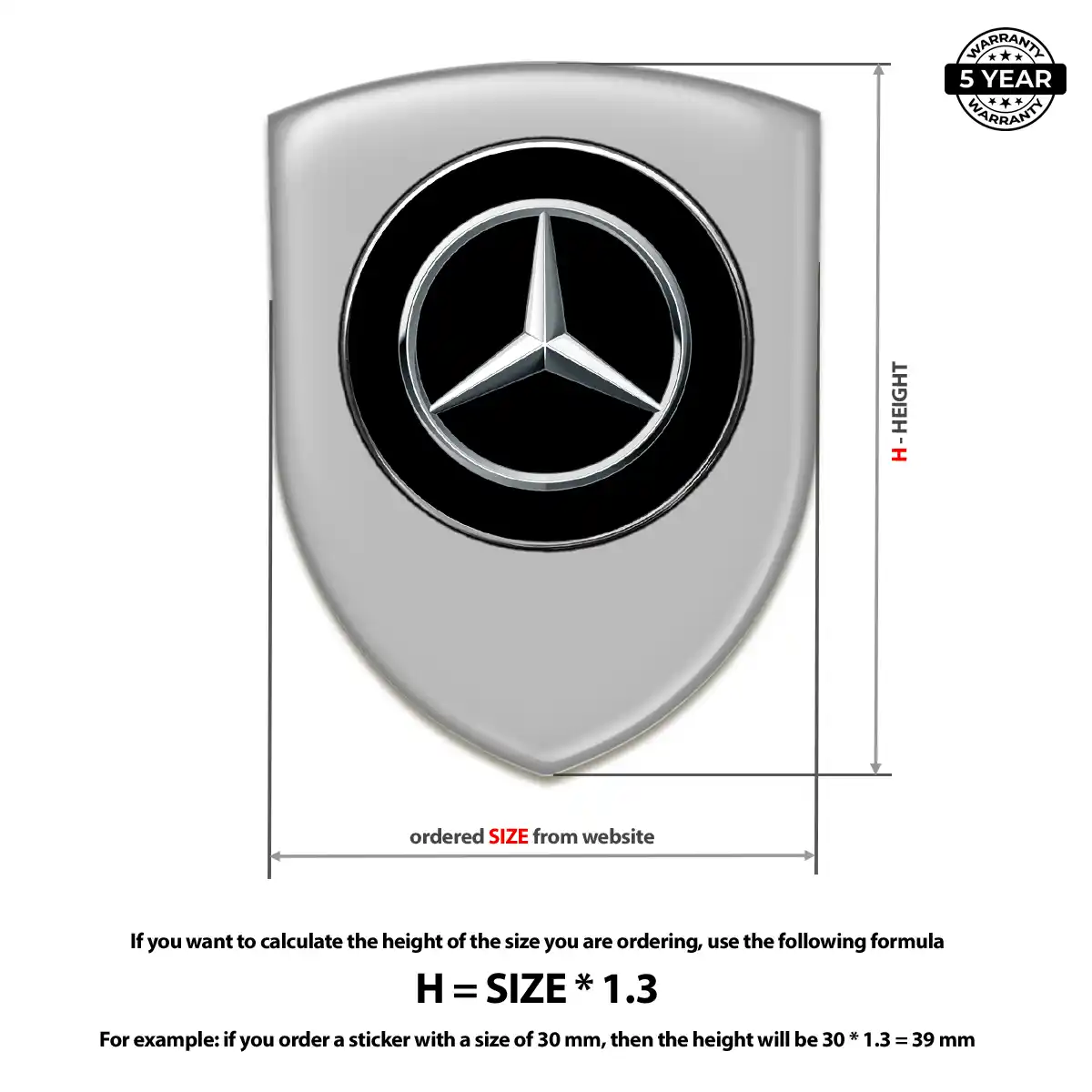 Mercedes Silicone Sticker Sleek Style