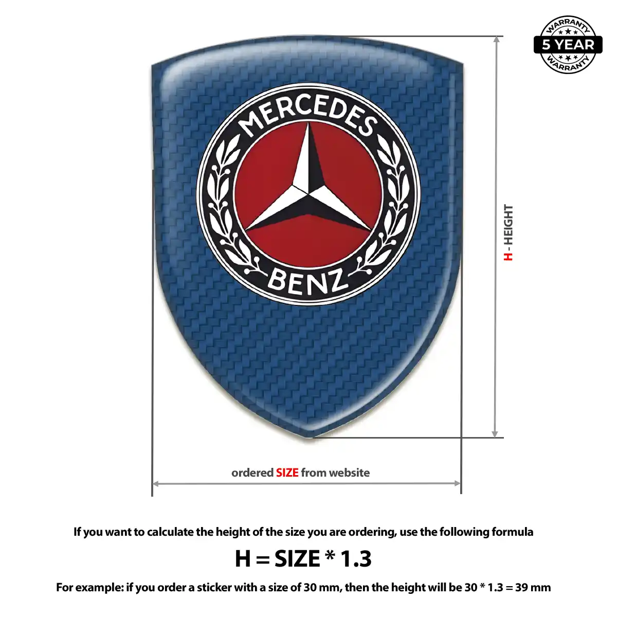 Mercedes Silicone Sticker Superior Craft