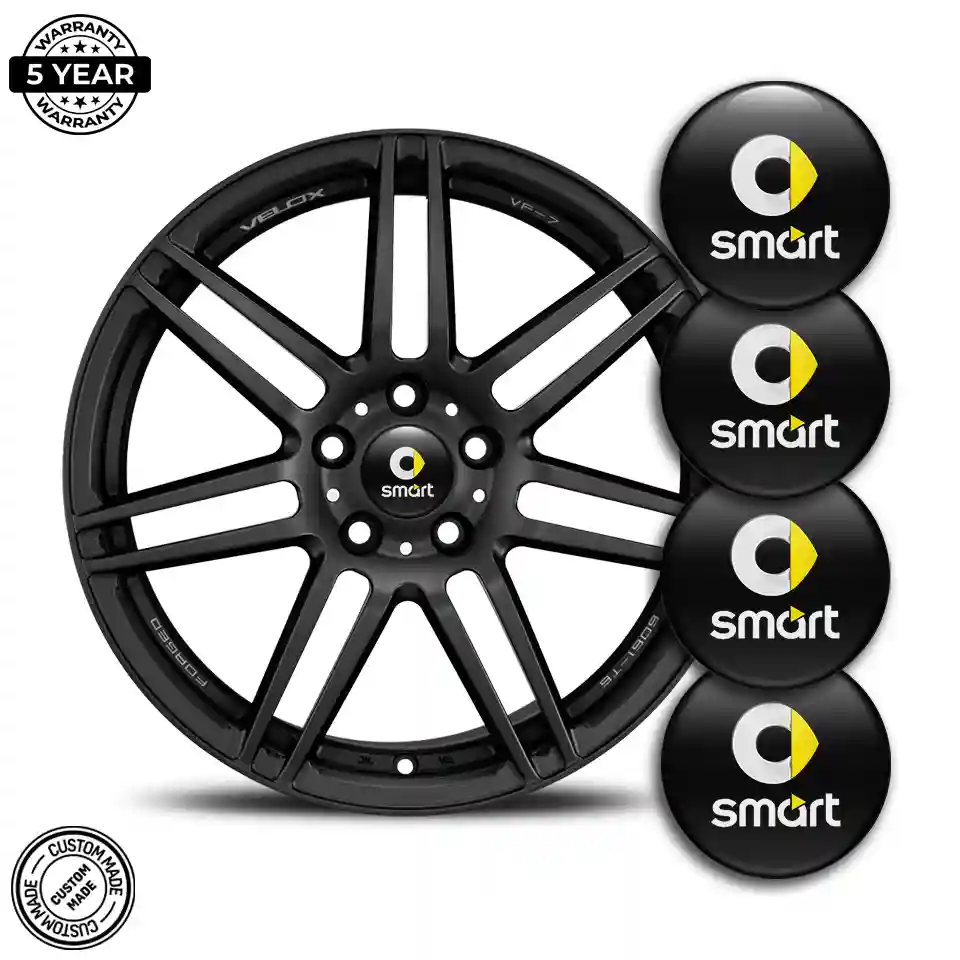 Mercedes Smart Emblem Center Hub Cap Self-Adhesive Refined Design