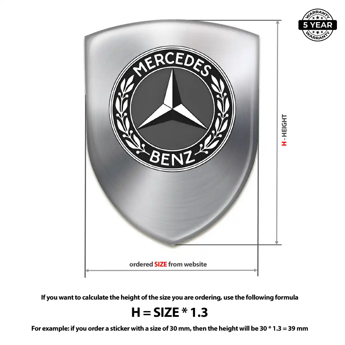 Mercedes Sticker Elite Finish