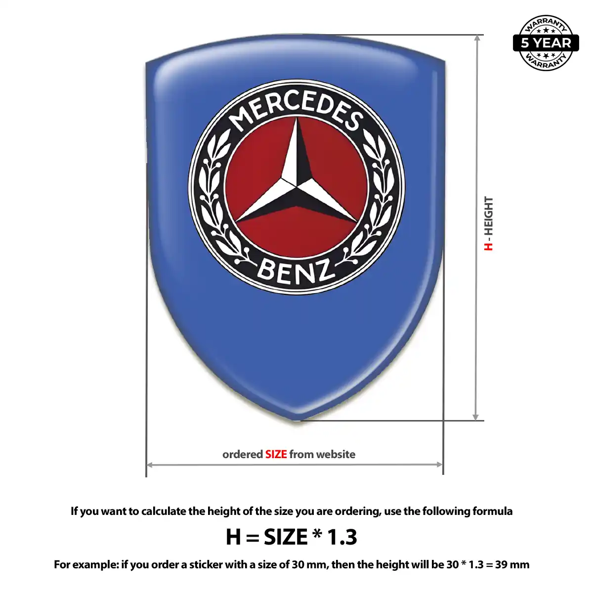 Mercedes Vehicle Logo Sticker Elite Finish