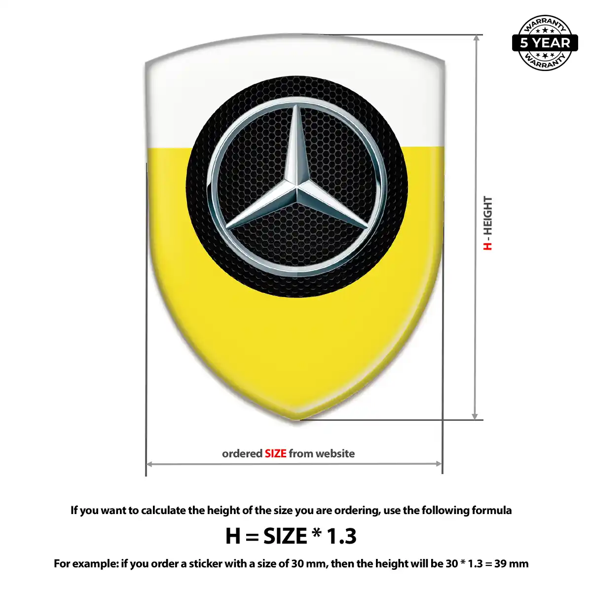 Mercedes Vehicle Logo Sticker Prime Quality