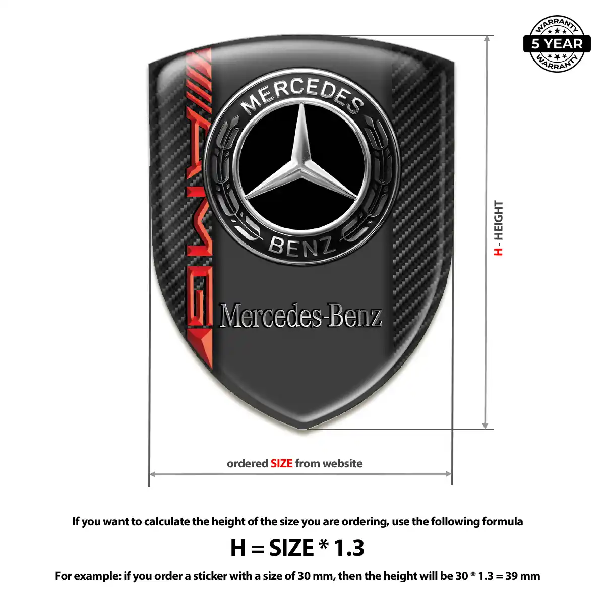Mercedes Vehicle Logo Sticker Refined Design