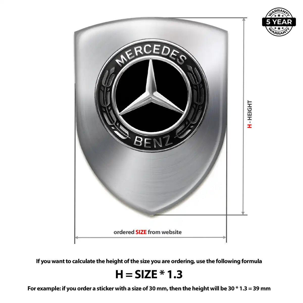 Mercedes Vehicle Logo Sticker Signature Grade