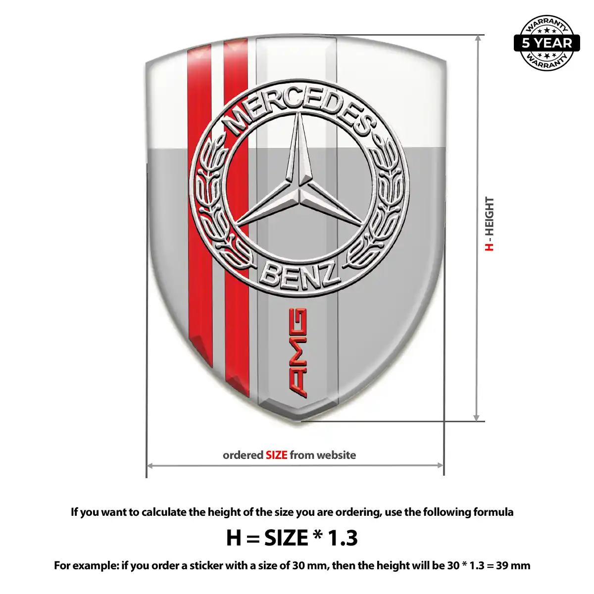 Mercedes Vehicle Logo Sticker Superior Craft