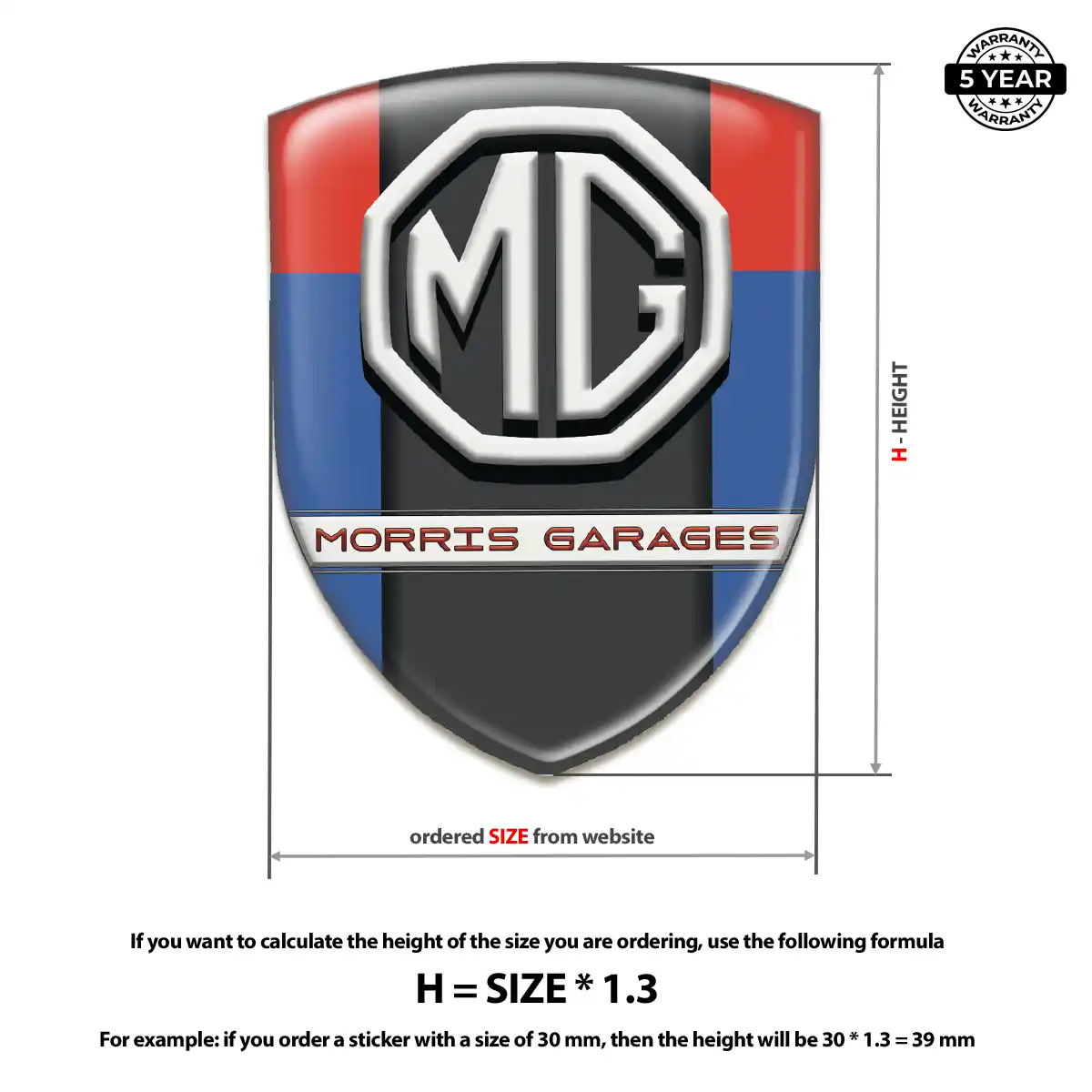 MG 3D Badge Sticker Cabin Style