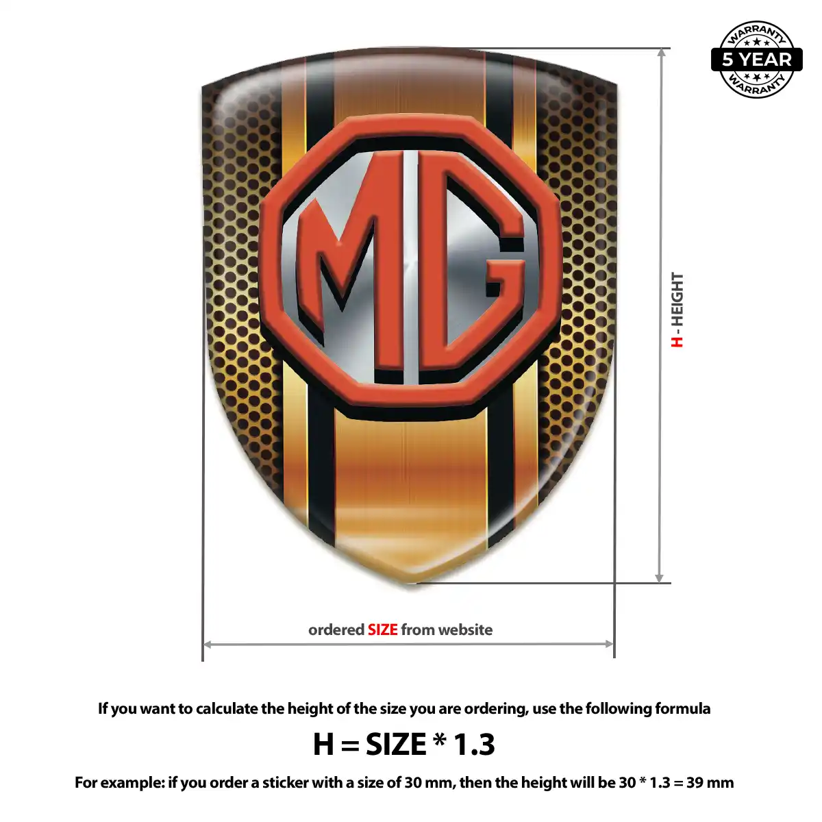 MG 3D Badge Sticker Elite Edition