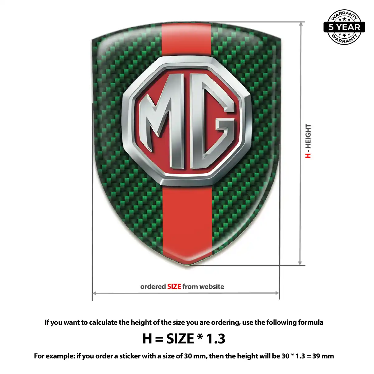 MG 3D Badge Sticker Elite Finish