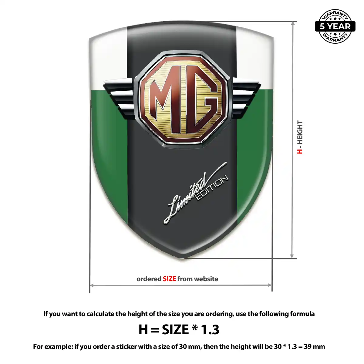 MG 3D Badge Sticker Exterior Luxe