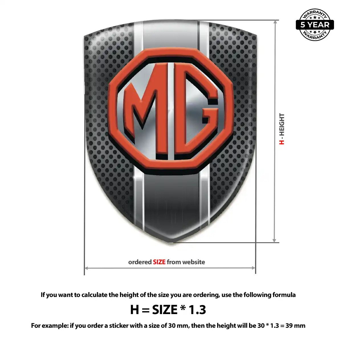 MG 3D Badge Sticker Interior Elegance