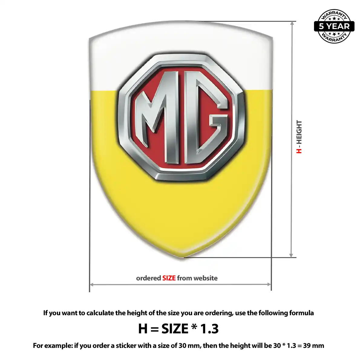 MG 3D Badge Sticker Interior Luxe