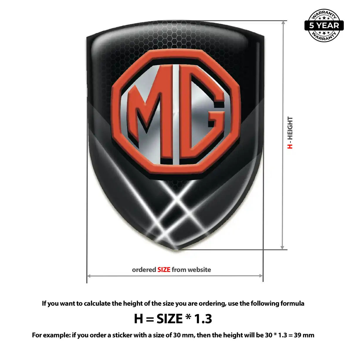 MG 3D Badge Sticker Noble Edition
