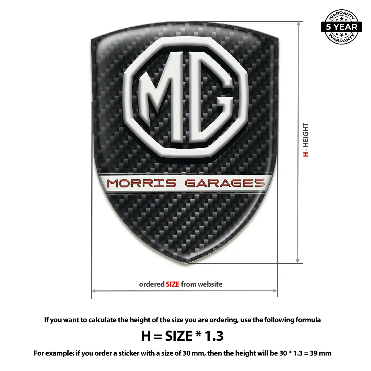 MG 3D Badge Sticker Outer Style