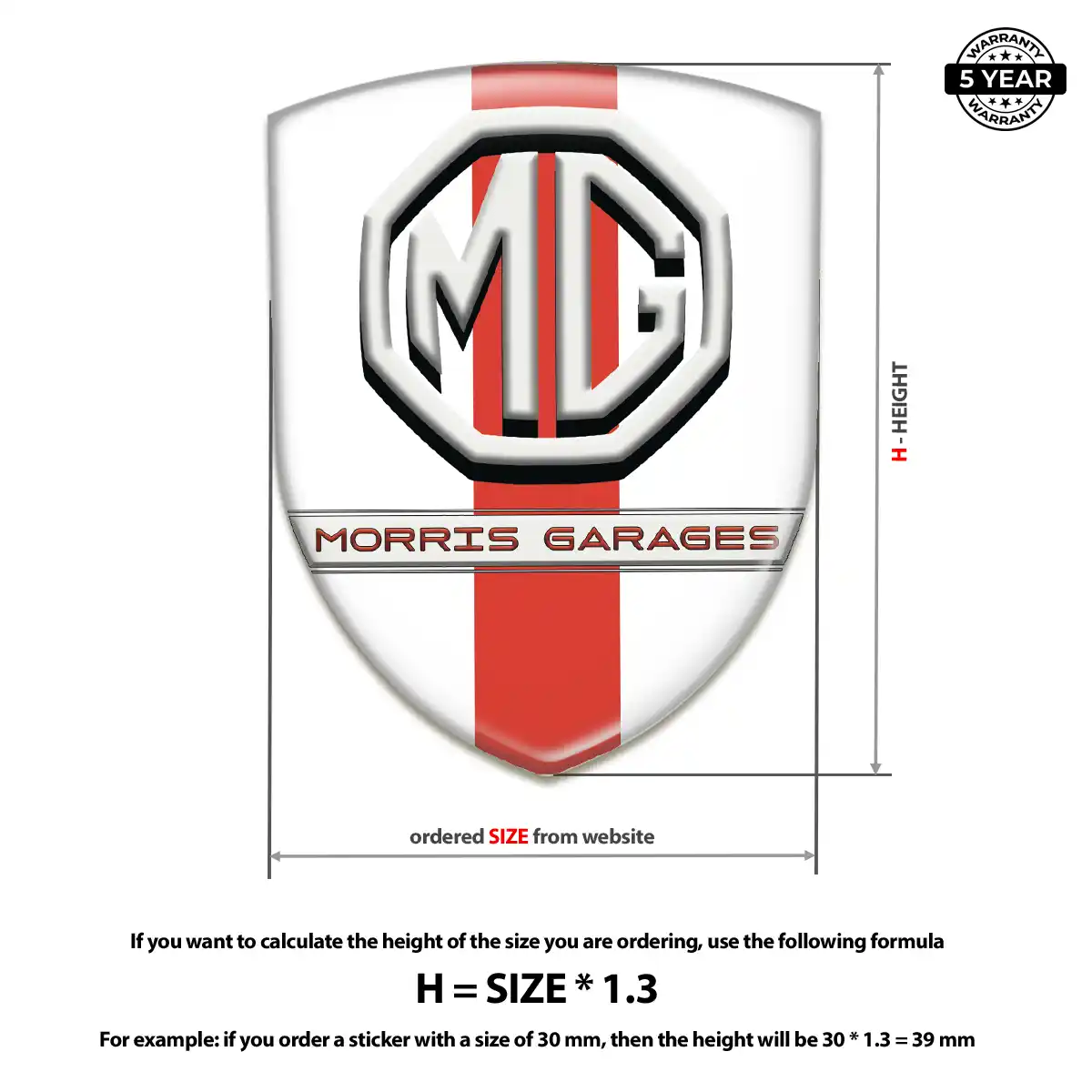 MG 3D Badge Sticker Refined Design