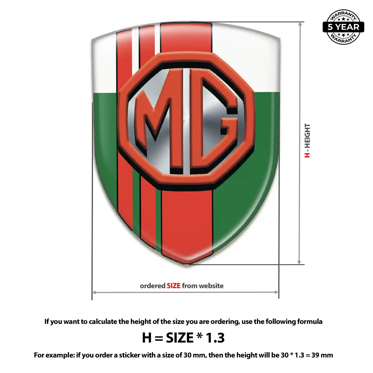 MG 3D Badge Sticker Resin Luxe