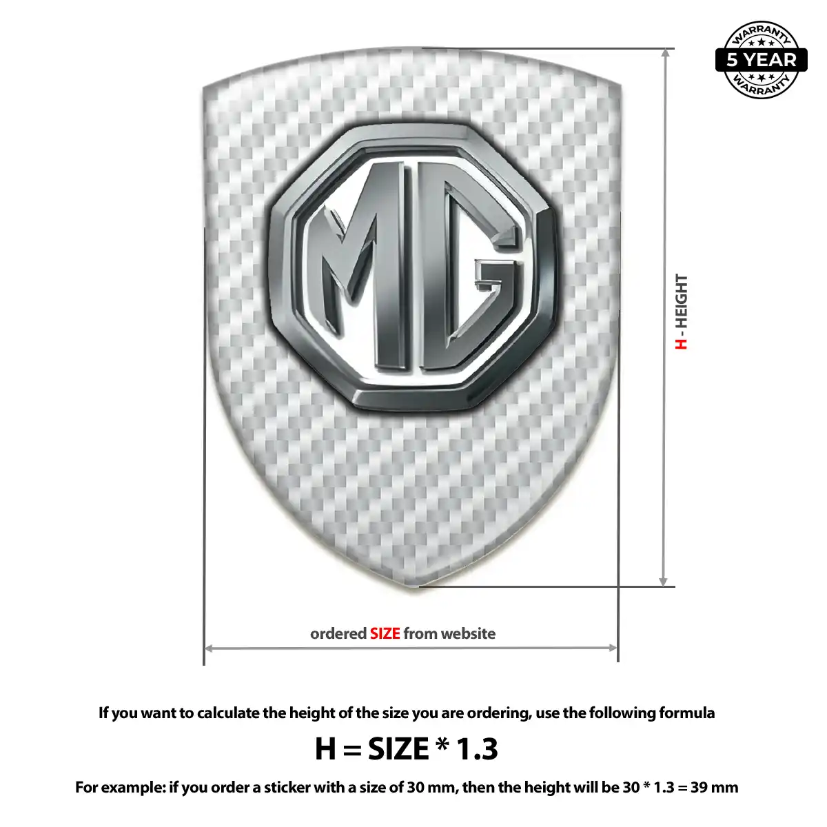 MG 3D Domed Sticker Cabin Style