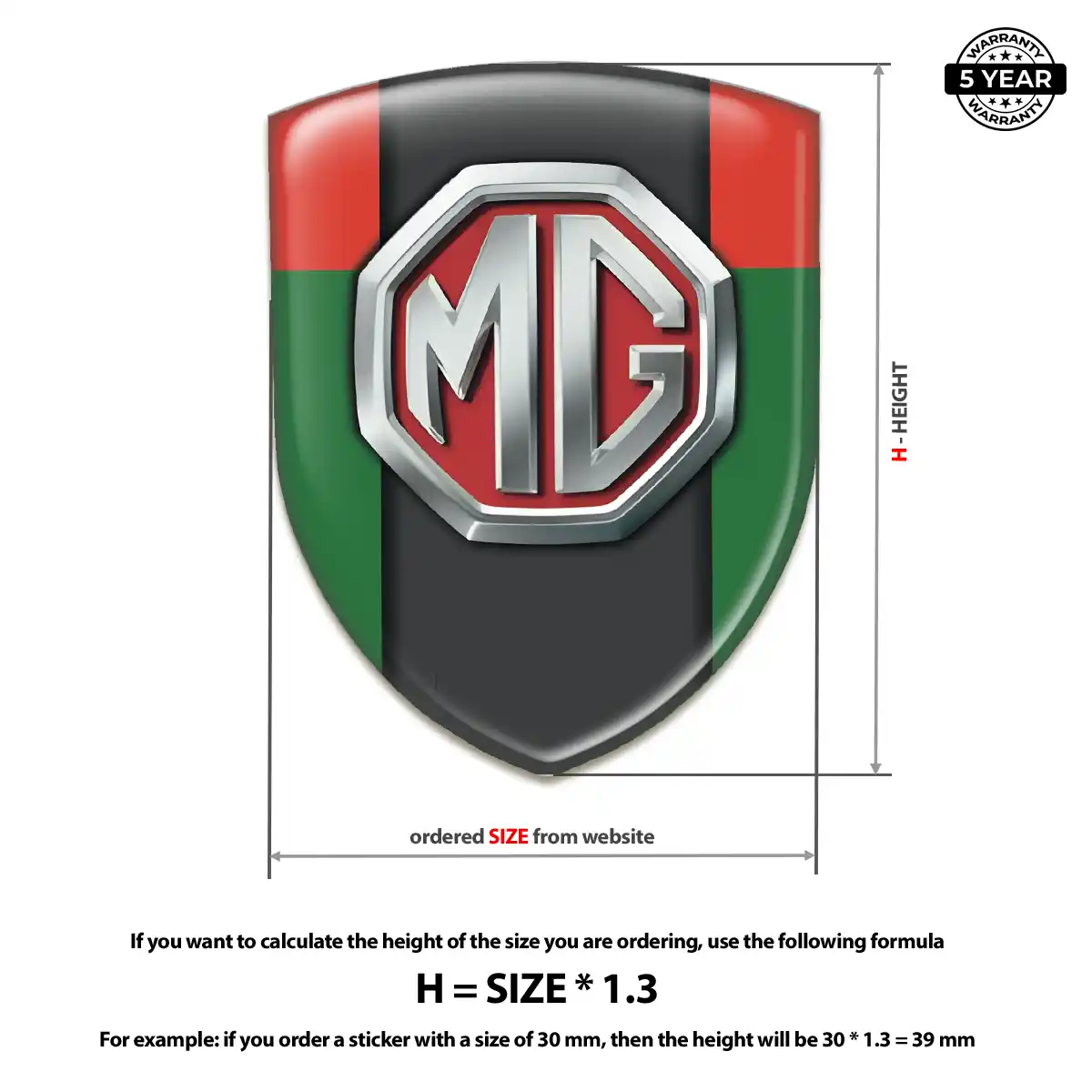 MG 3D Domed Sticker Outer Style