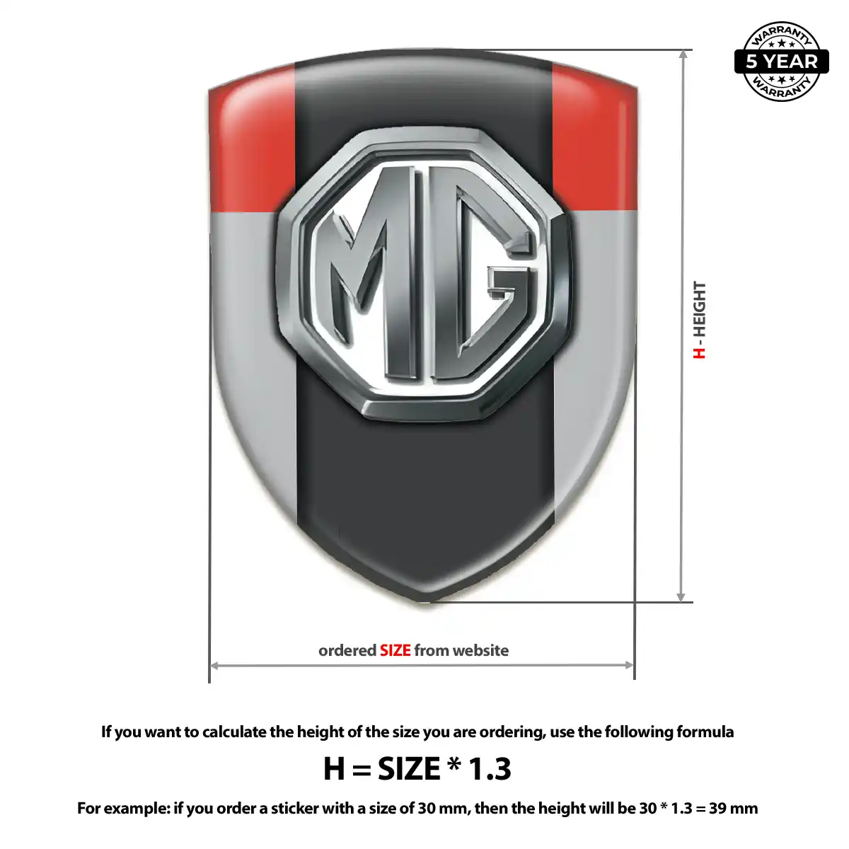 MG 3D Domed Sticker Premium Dome