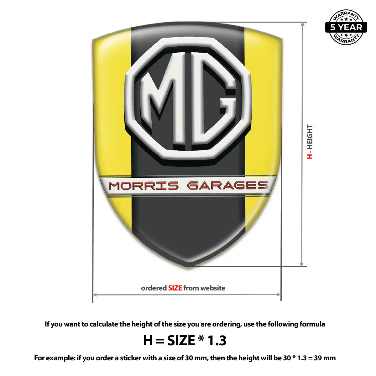 MG 3D Domed Sticker Refined Design