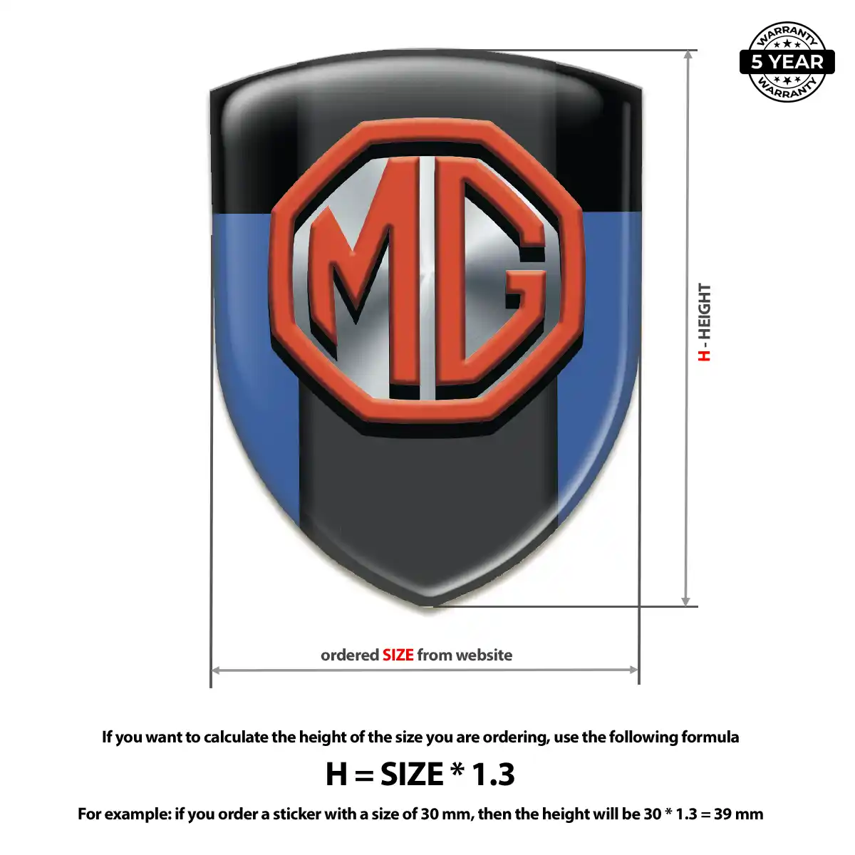 MG 3D Domed Sticker Signature Grade