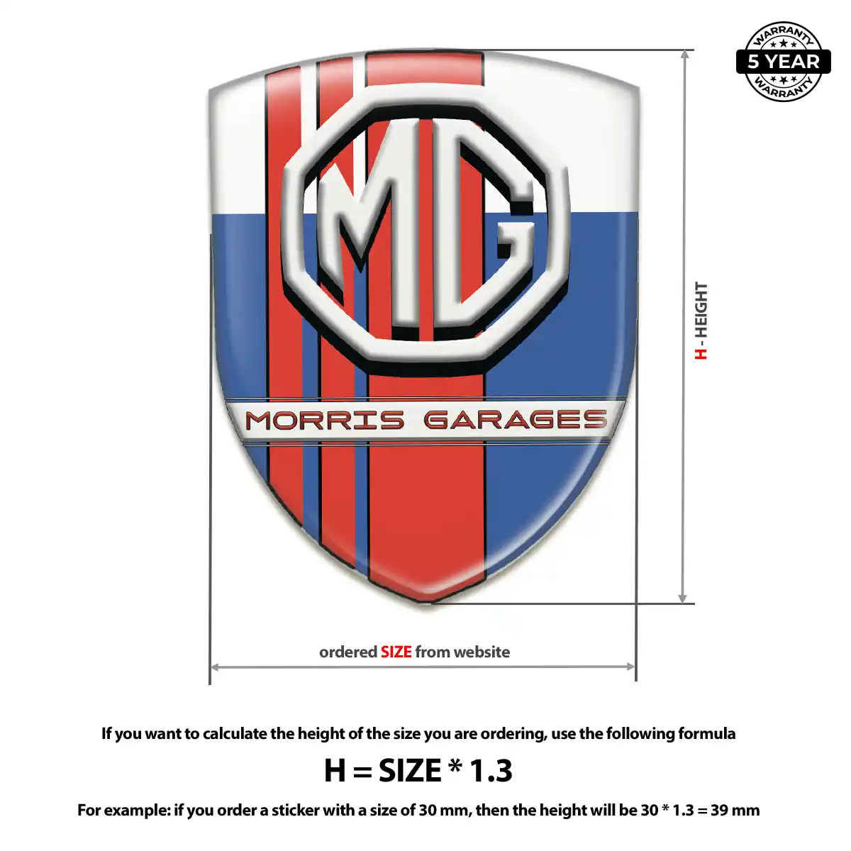 MG 3D Emblem Sticker Cabin Style
