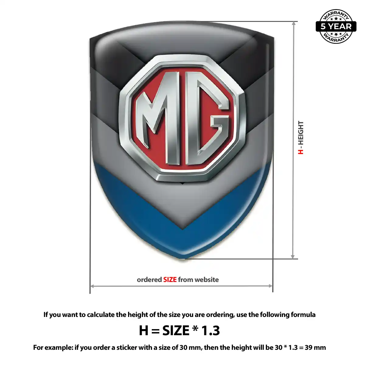 MG 3D Emblem Sticker Elite Edition