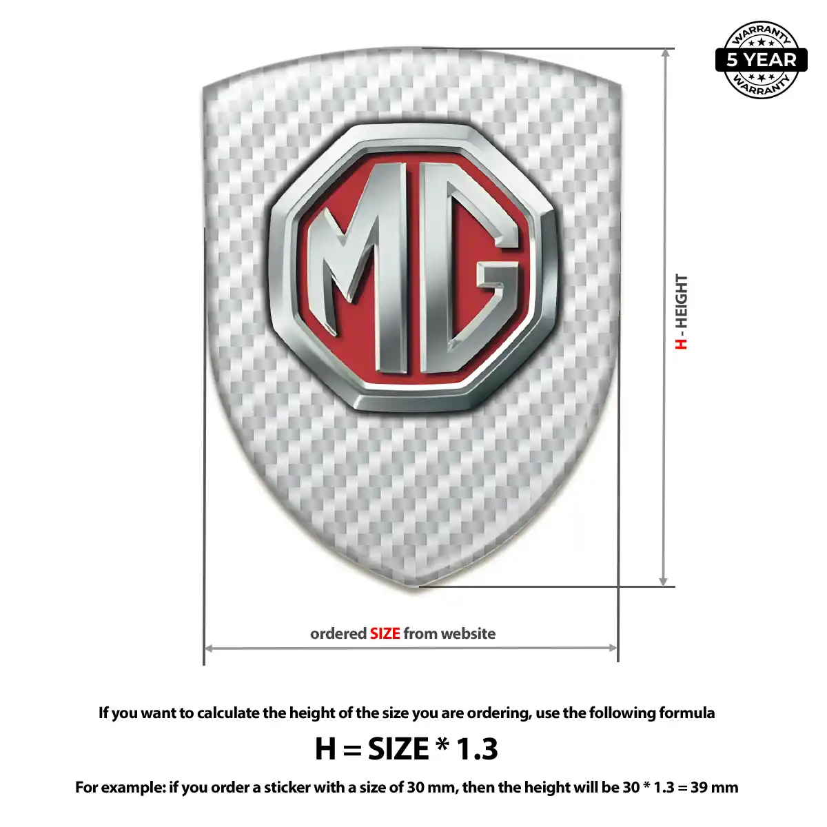 MG 3D Emblem Sticker Interior Elegance