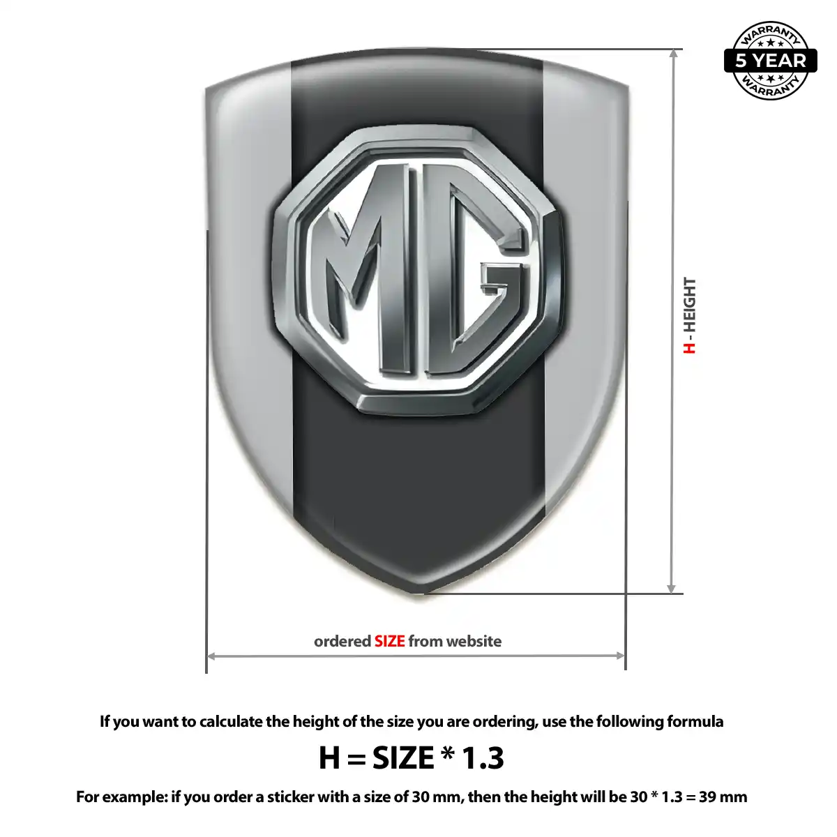 MG 3D Emblem Sticker Interior Luxe