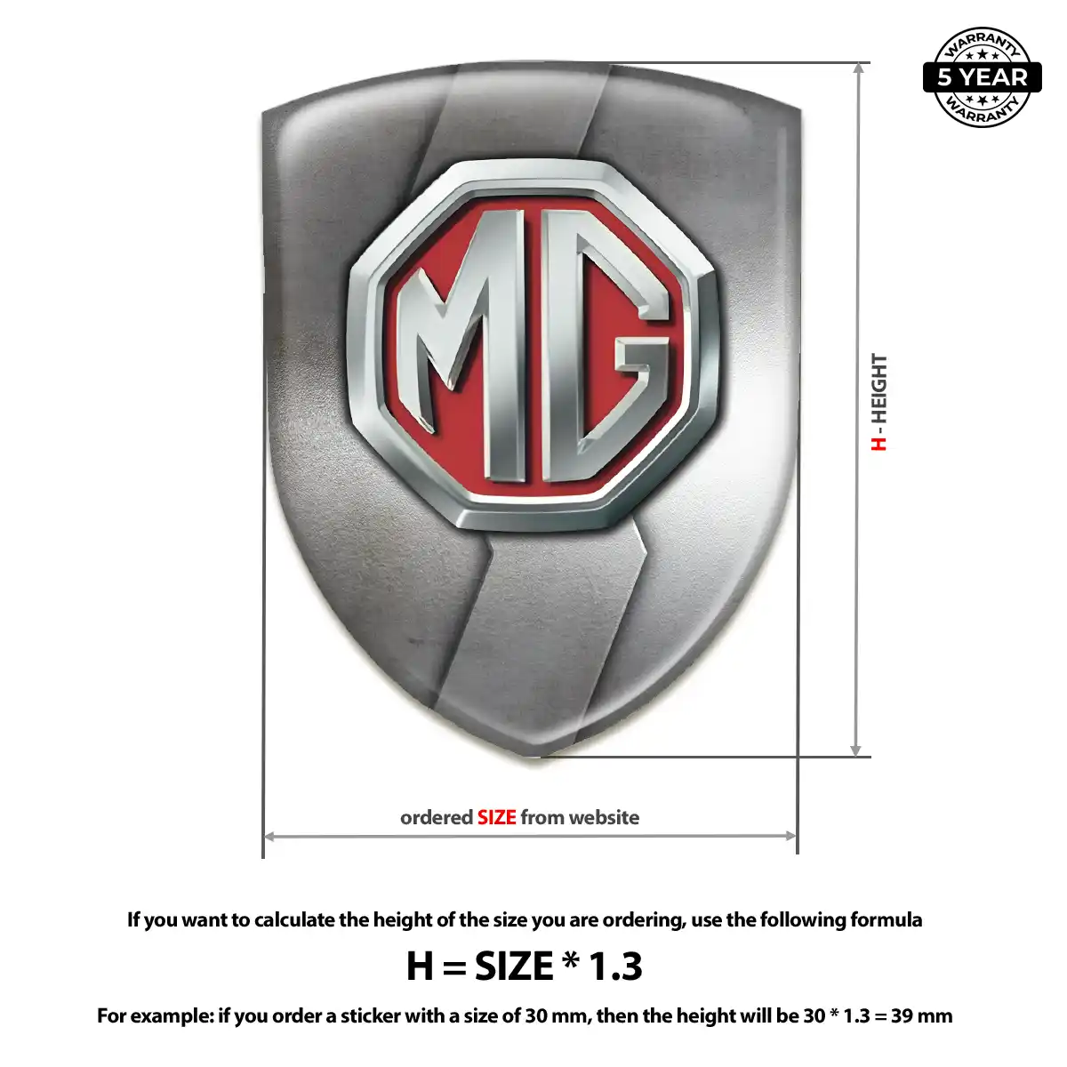 MG 3D Emblem Sticker Noble Edition