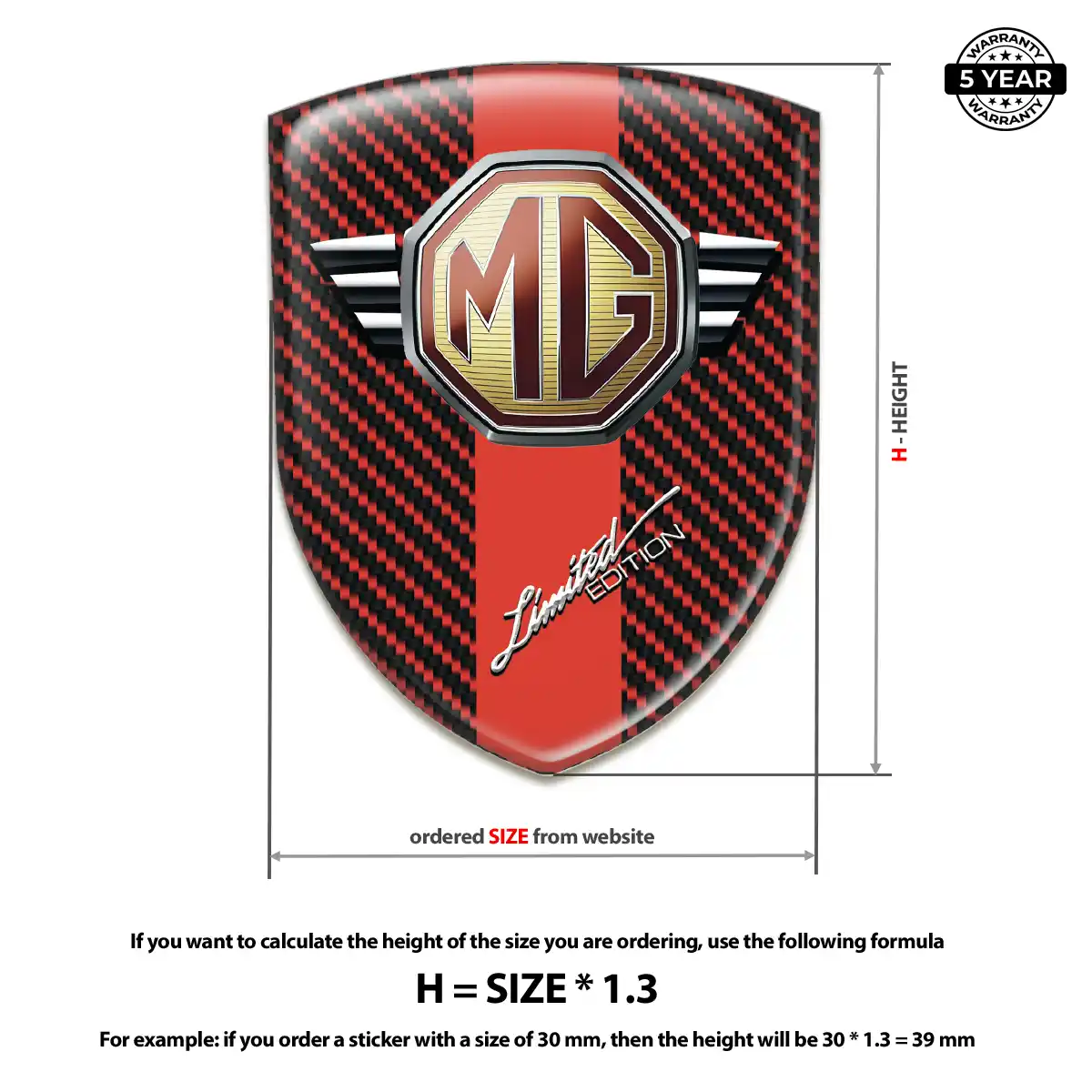 MG 3D Emblem Sticker Opulent Line
