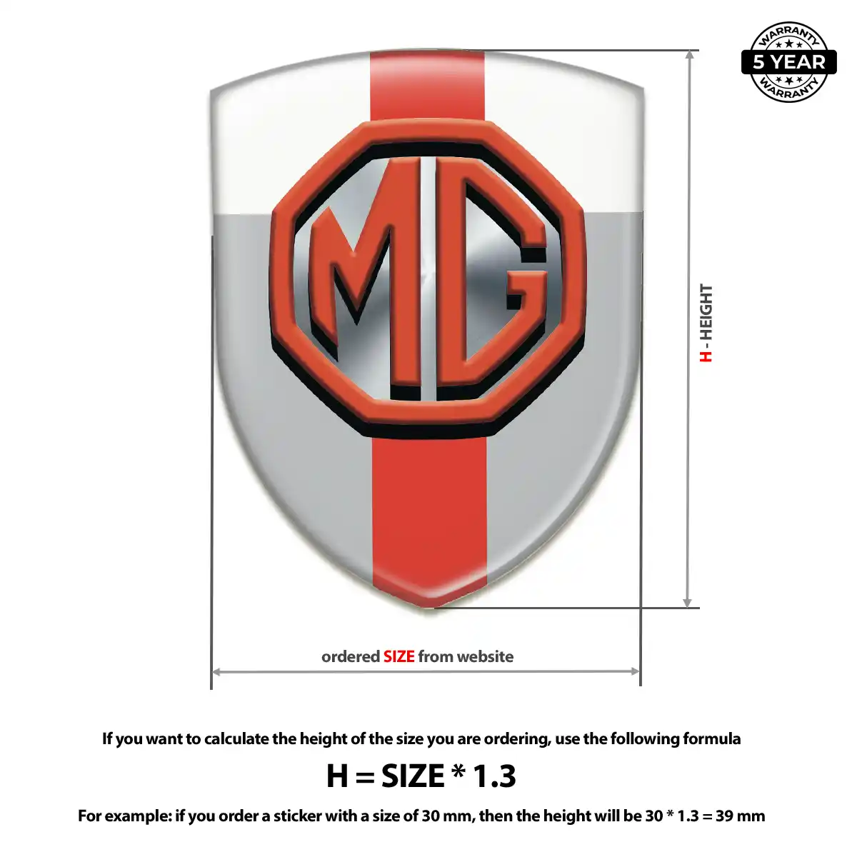 MG 3D Emblem Sticker Prestige Line