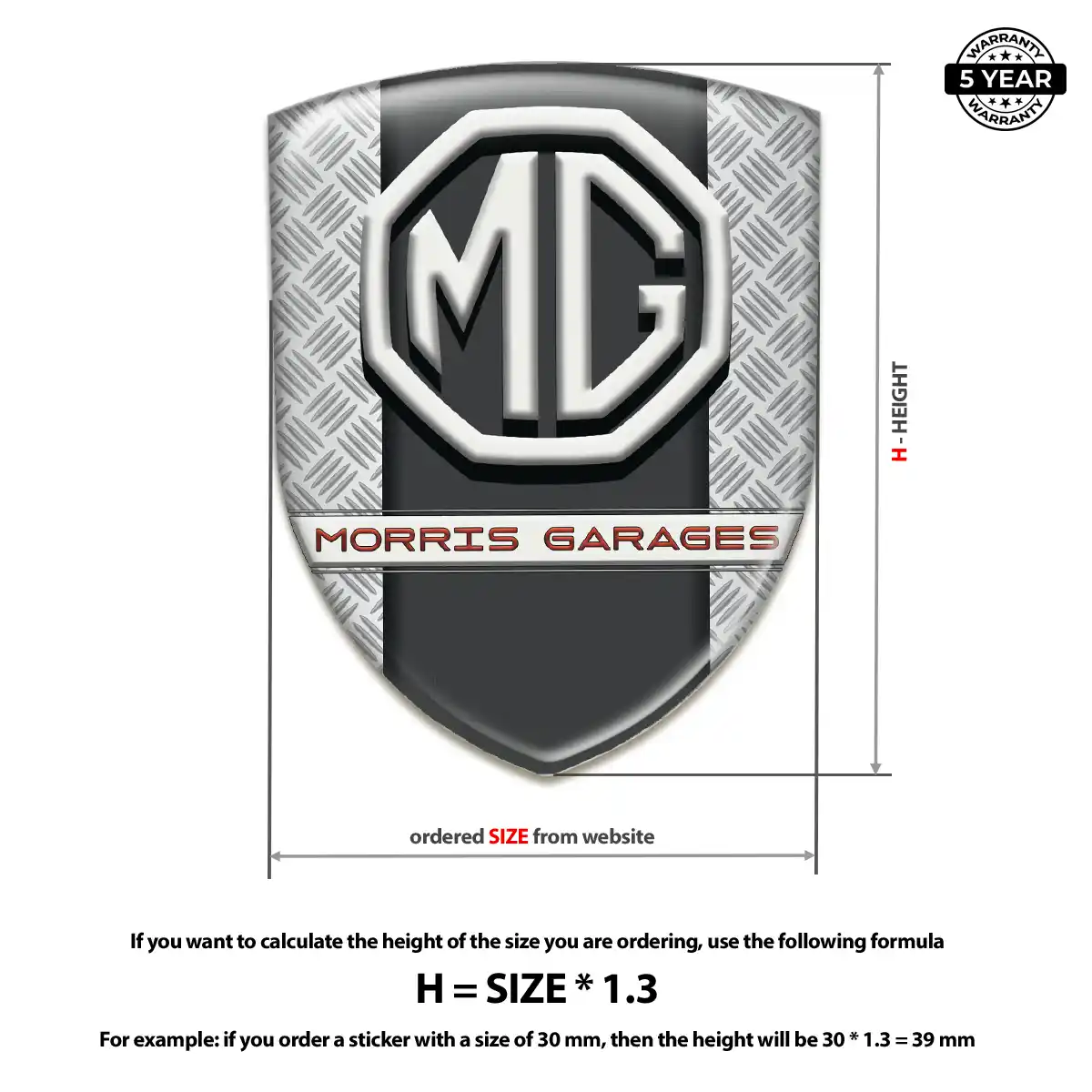 MG 3D Emblem Sticker Resin Elite