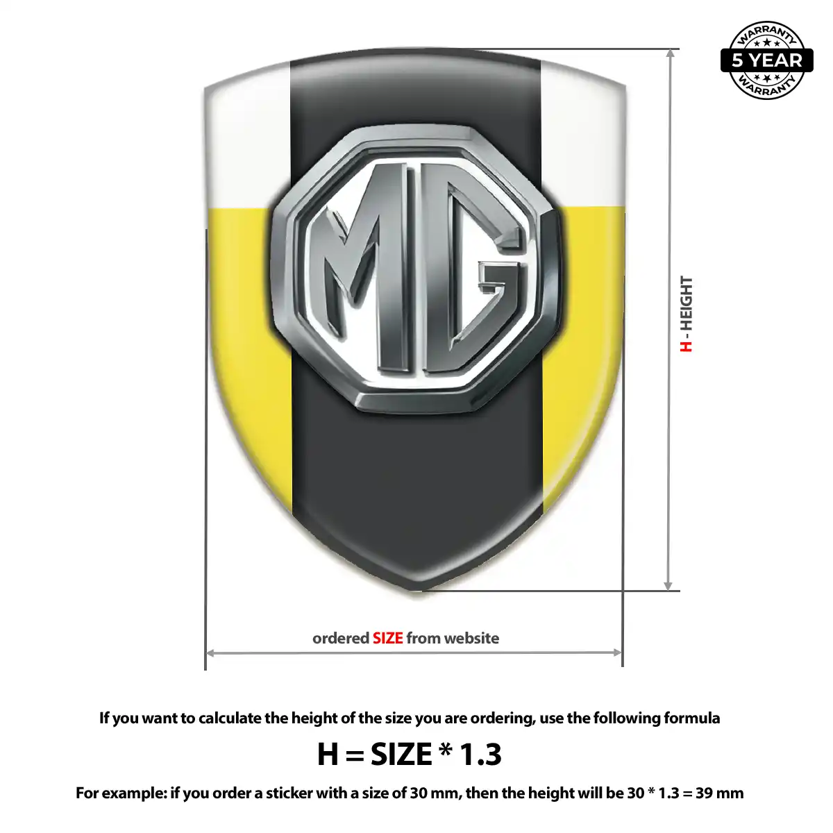 MG 3D Emblem Sticker Signature Grade