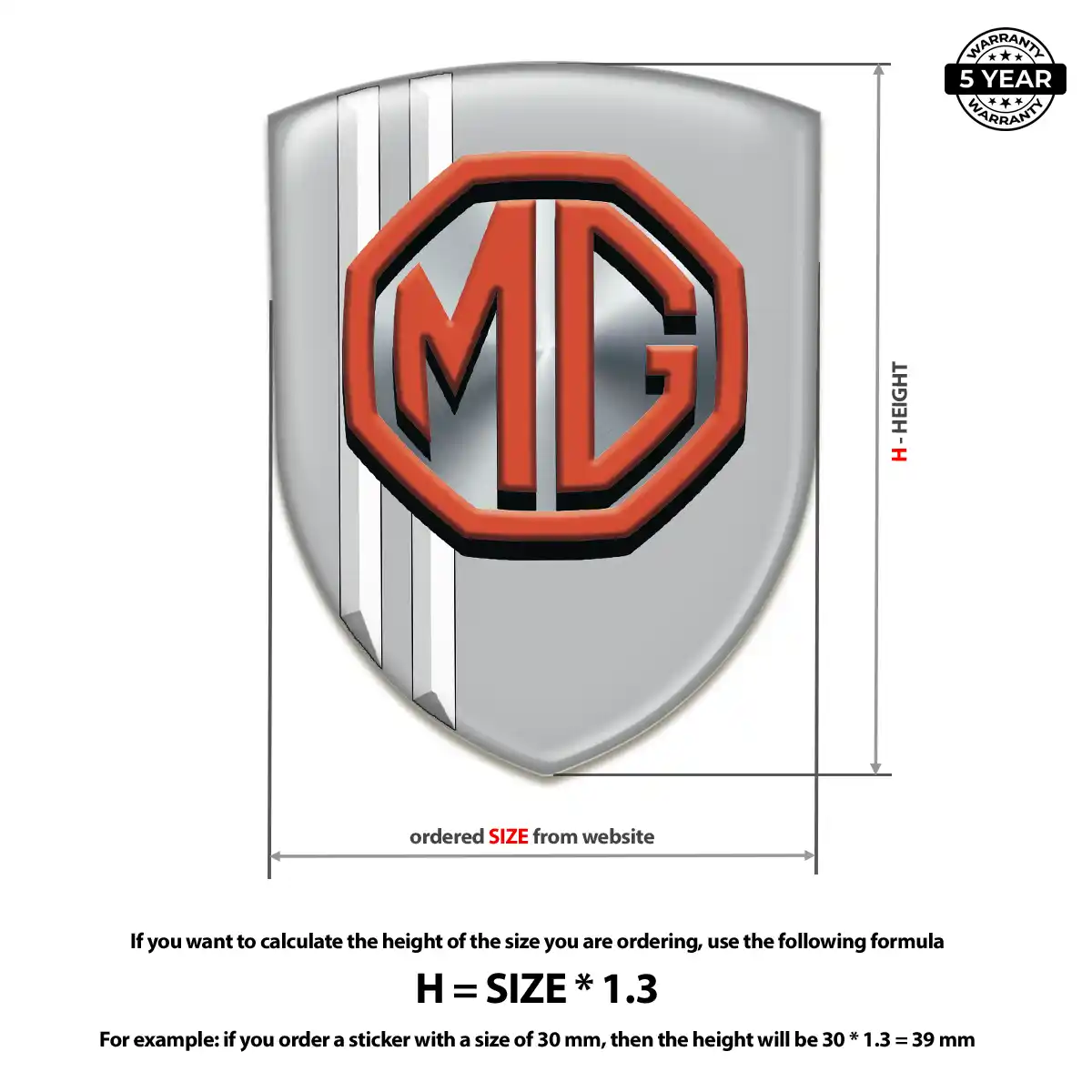 MG 3D Emblem Sticker Sleek Style